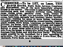 Rental for the Manor, North Rode 1889 Rental notice North Rode Manor 1889.jpg