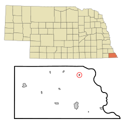 Richardson County Nebraska Incorporated and Unincorporated areas Barada Highlighted.svg