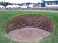 The infamous road hole bunker at the 17th on the Old Course