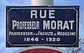 Plaque de la rue Professeur-Morat.