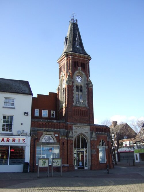 The clock tower which once formed part of Rugeley Town Hall