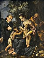 Sainte Famille avec saint Jean-Baptiste et un saint martyr bénédictin Tiburcio Passerotti 001.JPG