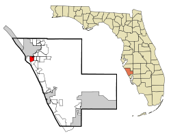 Location in Sarasota County and the state of فلوریدا ایالتی