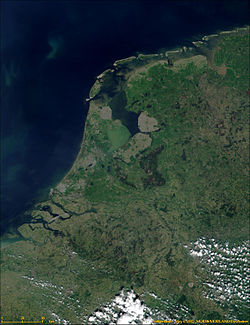 Alankomaat satelliittikuvassa