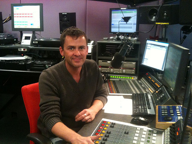 Scott Mills in the Radio 1 studio, 2011