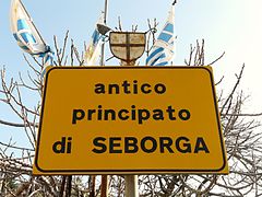 Sign at the Seborga border