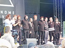 Členové skupiny Sexy Dancers po vystoupení na festivalu Metronome Festival v Praze, 2018