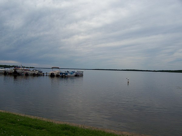 Shawano Lake, from the east shore in Cecil looking west