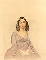 Портрет невідомої в бузковій сукні. Акварель. (Квітень 1845 - 1846)