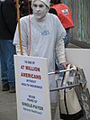 Demonstrant für die Gesundheitsreform