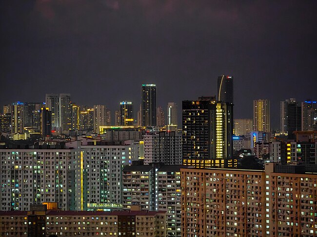 Skyline of George Town at dusk 012024.jpg