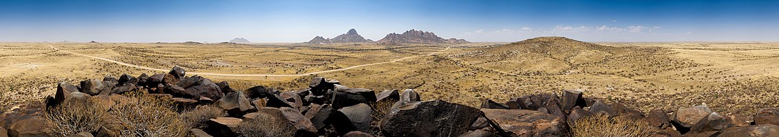 360°Panorama of the desert around Spitzkoppe, Namibia