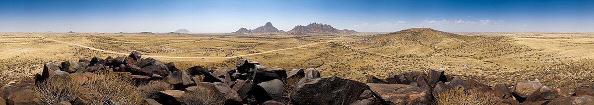 A 360-degree panoramic of the Namib Desert in the area of Spitzkoppe