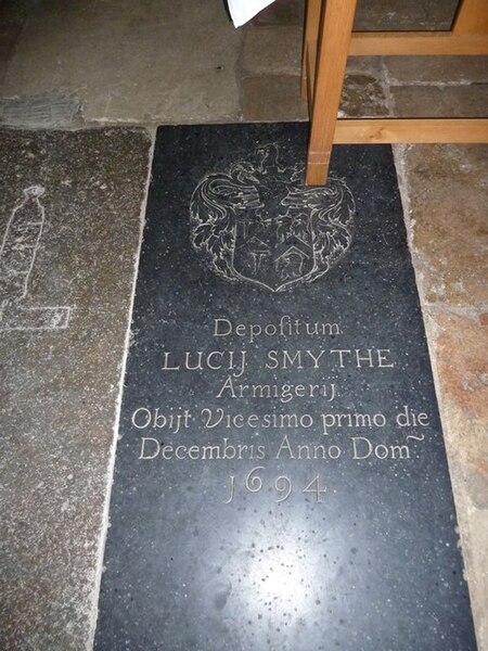 File:St John the Evangelist, Whitchurch, ledger in Latin - geograph.org.uk - 2611882.jpg