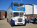 Semi-preserved Stagecoach East 19953 (JAH 553D), a 1966 Bristol Lodekka FLF6G, in Newport Quay, Isle of Wight, for the Isle of Wight Bus Museum running day in October 2010.