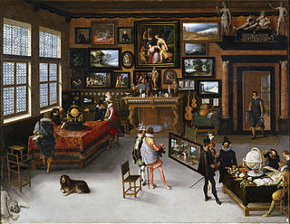 <i>The Sciences and the Arts</i> (Prado) Painting by Hieronymous Francken II or Adriaan van Stalbemt