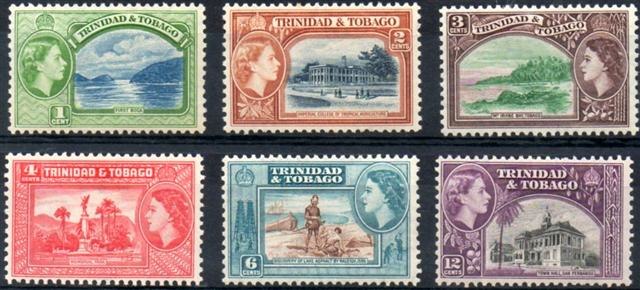 The Queen on 1953 stamps of Trinidad and Tobago