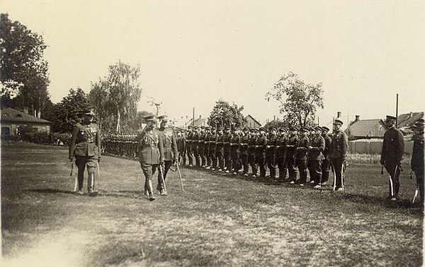 Raštikis inspects Lithuanian troops
