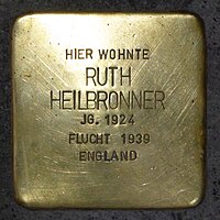 Stolperstein for Ruth Heilbronner (1924) in Memmingen.jpg