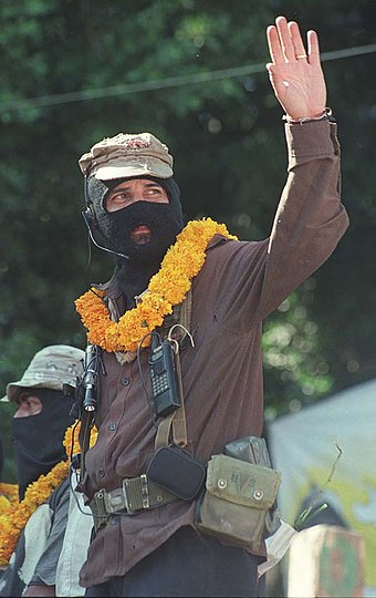 Subcomandante Marcos at the March of the Color of the Earth.