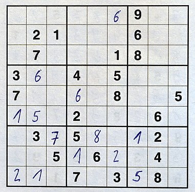 Unfertides Sudoku. Wer weiß die Lösung?