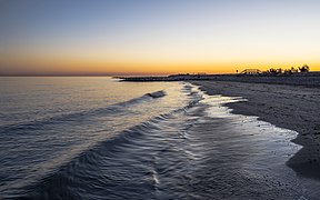 Sunset on the Aresquiers beach