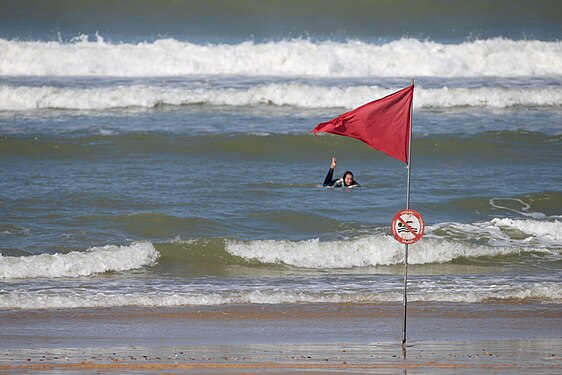 Surfing at Carcans Plage, France