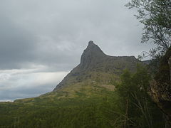 Tøtta (1234 m/4200 ft), a steep mountain rising from the Rombaken fjord, Narvik. Ofoten is home to innumerable mountains