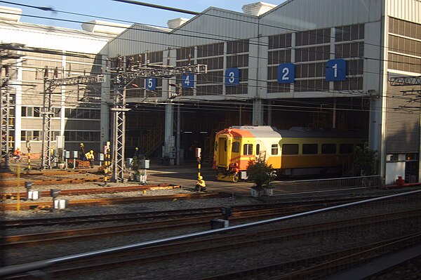 Underground urban trackage and run-through services in Taiwan make efficient use of assets and available track capacity. An Italian Socimi EMU300 trainset is being prepared at the Qidu carbarn