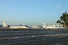 Private jets on the apron at Terminal 1
