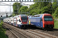 Zwei oft eingesetzte Zugkompositionen der S-Bahn Zürich