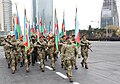 The battle flags of the military units that took part in the war passed in front of the rostrum under the leadership of Major General Zaur Mammadov 2.jpg