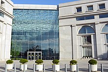 The Thurgood Marshall Federal Judiciary Building houses the offices of the Administrative Office of the United States Courts, the Federal Judicial Center, the United States Sentencing Commission, and the Office of the Clerk of the Judicial Panel on Multidistrict Litigation. Thurgood Marshall Federal Judiciary Building photo D Ramey Logan.jpg