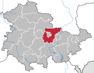 Li position de Subdistrict Weimarer Land in Thuringia