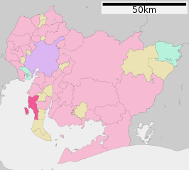 Situering van Tokoname in de prefectuur Aichi