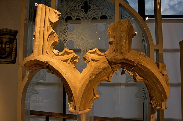 Window tracery from Merton Priory, on display in the Museum of London (February 2010)