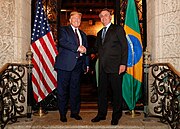 President Trump and Brazilian president Jair Bolsonaro at Mar-a-Lago Trump and Bolsonaro at working dinner in Mar-a-Lago.jpg