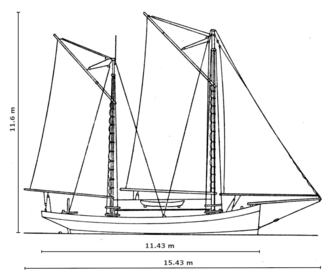 A schooner-ketch-rigged lambo from Bonerate. Two-masted Lambo from Bonerate.png