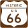 Historische Amerikaanse Route 66-markering