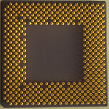 Socket 462 of an 800 MHz Athlon CPU Underside of an 800 MHz Athlon CPU.jpg