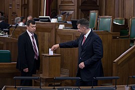 Members of parliament placing their votes in the 2011 presidential election