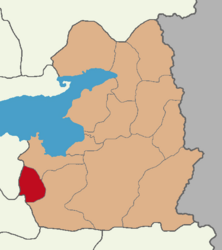 Map showing Bahçesaray District in Van Province