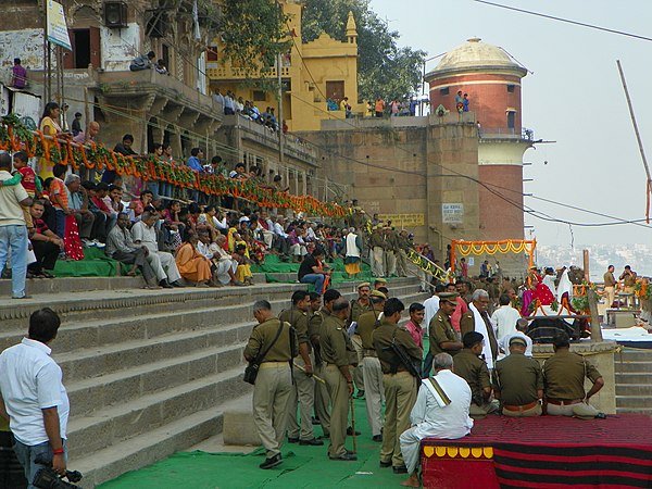 Nag Nathaiya festival spectators in Varanasi in Kartik month.