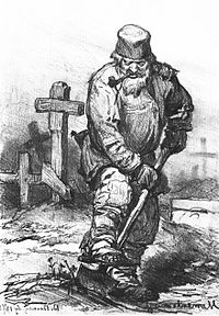 Grave-digger, by Viktor Vasnetsov, 1871 Vasnetsov Grave digger.JPG