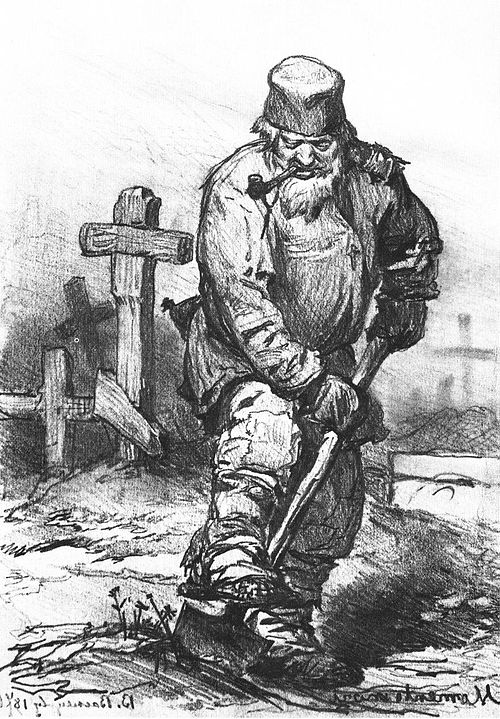 Grave-digger, by Viktor Vasnetsov, 1871