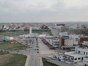 View of Ras Kebdana with the mosque in the foreground