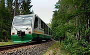 40. KWEin RegioSprinter der Vogtlandbahn auf der Bahnstrecke Zwickau–Falkenstein nahe Irfersgrün.