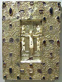 Book Cover with Byzantine Icon of the Crucifixion, before 1085