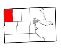 Location of Wellington Township within Alpena County