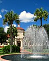 West Hall in 2009 behind the fountain built in 1993 to commemorate Valdosta State achieving University status.